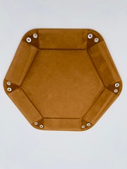 Hexagonal Dice Tray - Brown
